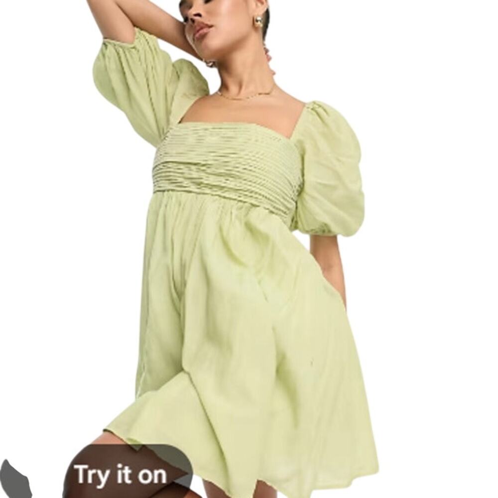 Abercrombie Matcha Green Mini Dress Small TALL ST